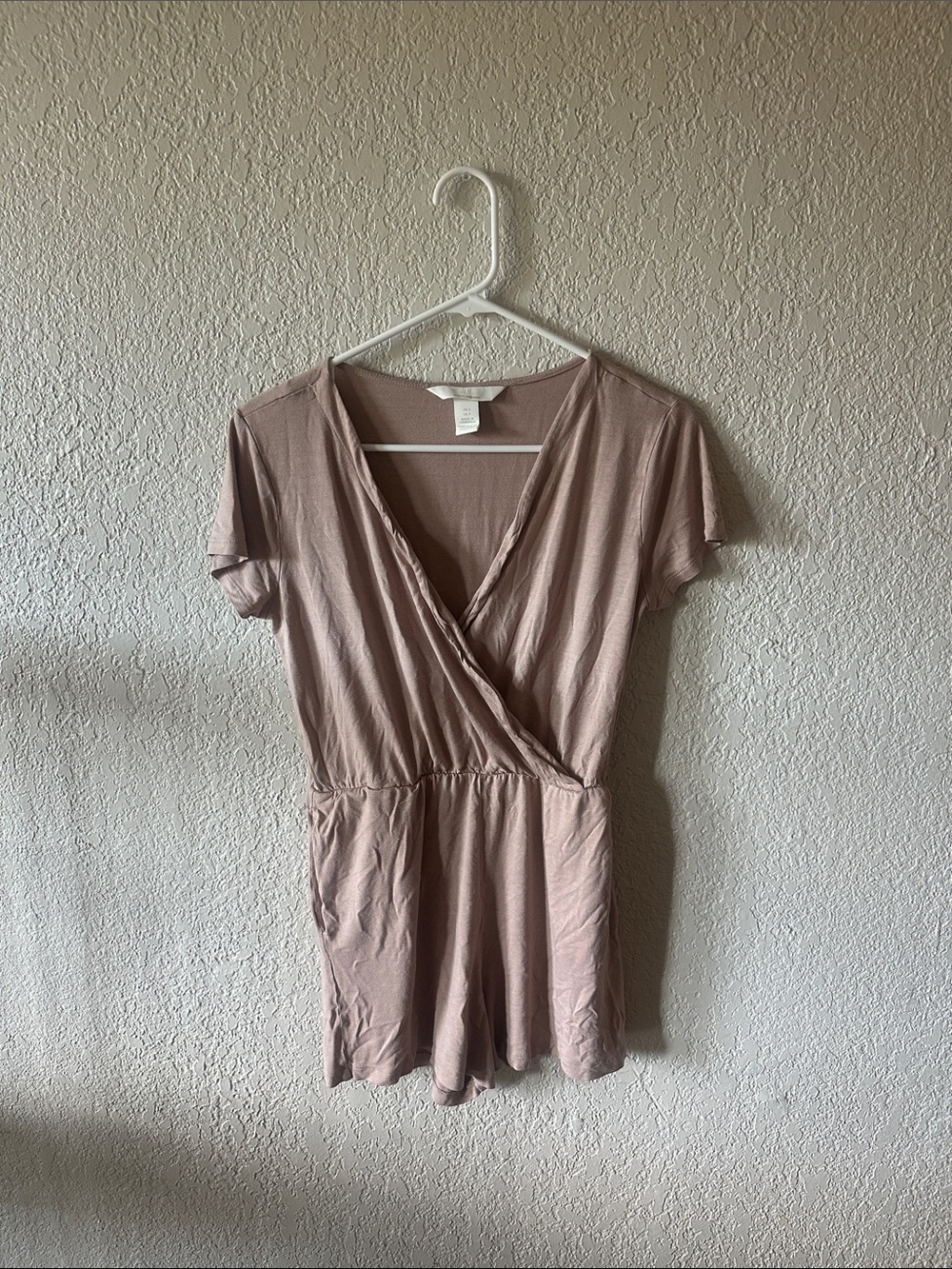 H&M Mauve Wrap-Front Short Sleeve Romper